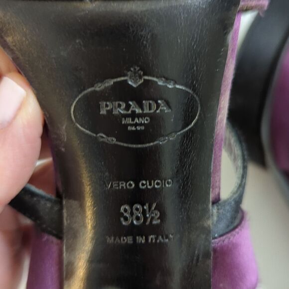 Prada Satin Platforms Peep Toe Size 8 1/2 - Picture 7 of 10